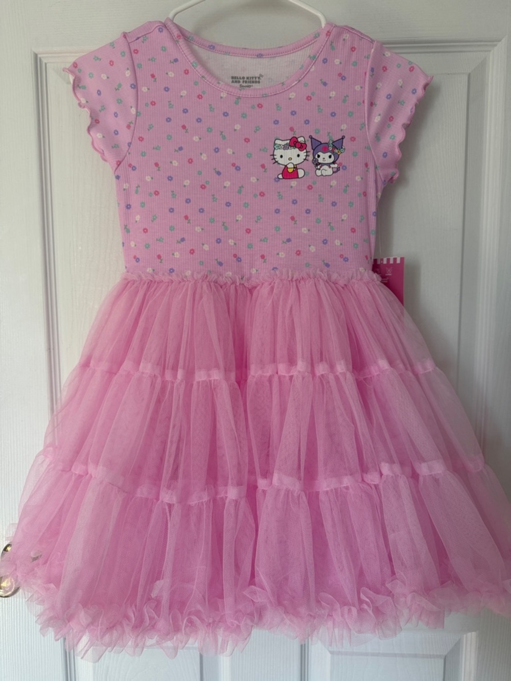 Hello Kitty Pink Tiered Tulle Dress with Character Patch Size 8